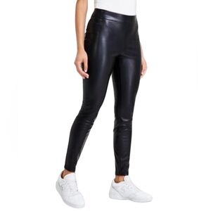 BAR III Black Faux Leather Skinny Legging Pants XS NWT $50 Midrise Sleek